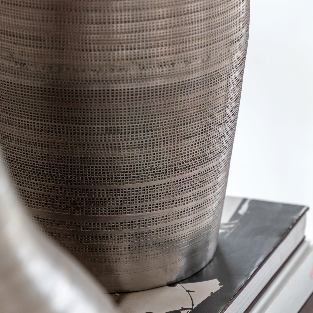 Gallery Direct Zahara Hammered Metal Vase Antique Silver - image 3