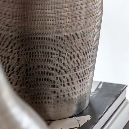Gallery Direct Zahara Hammered Metal Vase Antique Silver - image 3