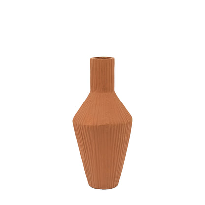 Gallery Direct Zahara Ribbed Cast Metal Vase Terracotta - image 2