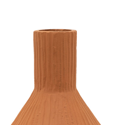 Gallery Direct Zahara Ribbed Cast Metal Vase Terracotta - image 5