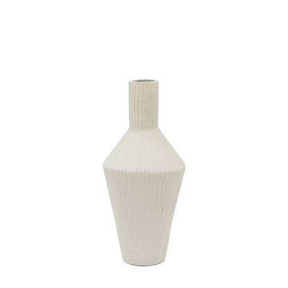 Gallery Direct Zahara Ribbed Cast Metal Vase Parchment - image 2