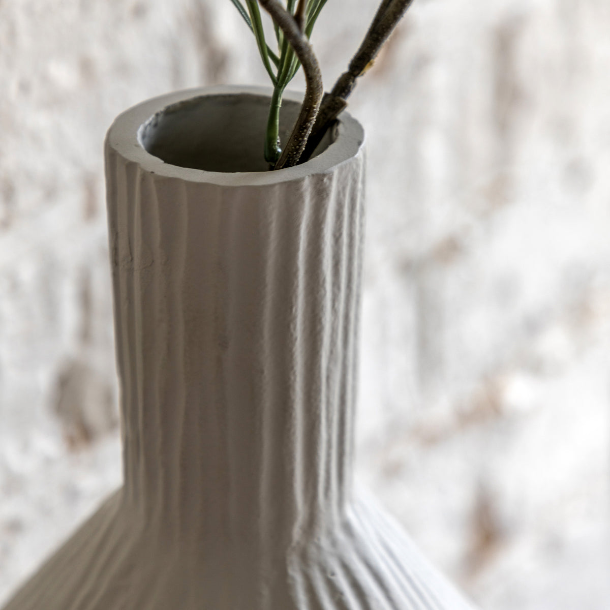 Gallery Direct Zahara Ribbed Cast Metal Vase Parchment - image 3
