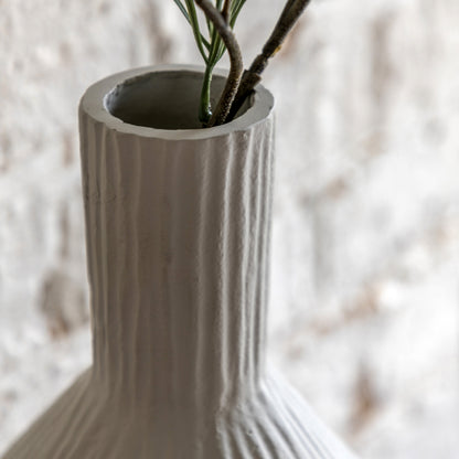 Gallery Direct Zahara Ribbed Cast Metal Vase Parchment - image 3