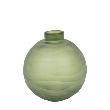 Gallery Direct Bevelled Glass Globe Vase Green - image 2