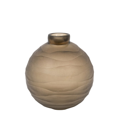 Gallery Direct Bevelled Glass Globe Vase Smoke - image 2