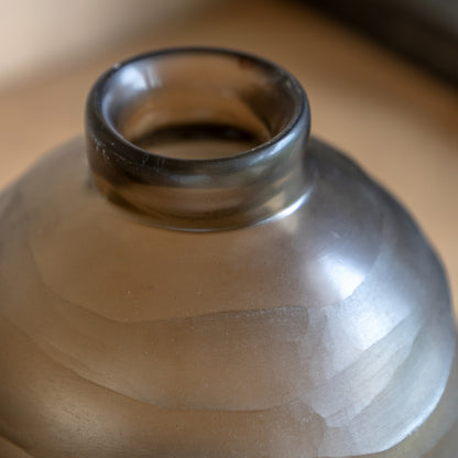 Gallery Direct Bevelled Glass Globe Vase Smoke - image 3