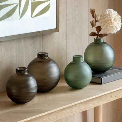 Gallery Direct Bevelled Glass Globe Vase Smoke - image 4
