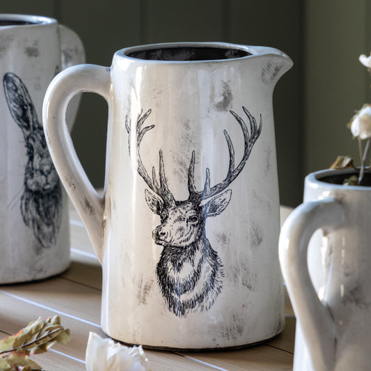 Gallery Direct Stag Pitcher Vase Large Distressed - image 1