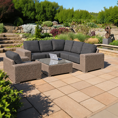 4 Seasons Outdoor Kingston Corner Set with 1 Armchair in Pure Weave