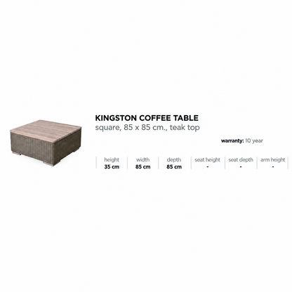 4 Seasons Outdoor Kingston Corner Set with Teak Coffee Table and 1 Armchair in Pure Weave