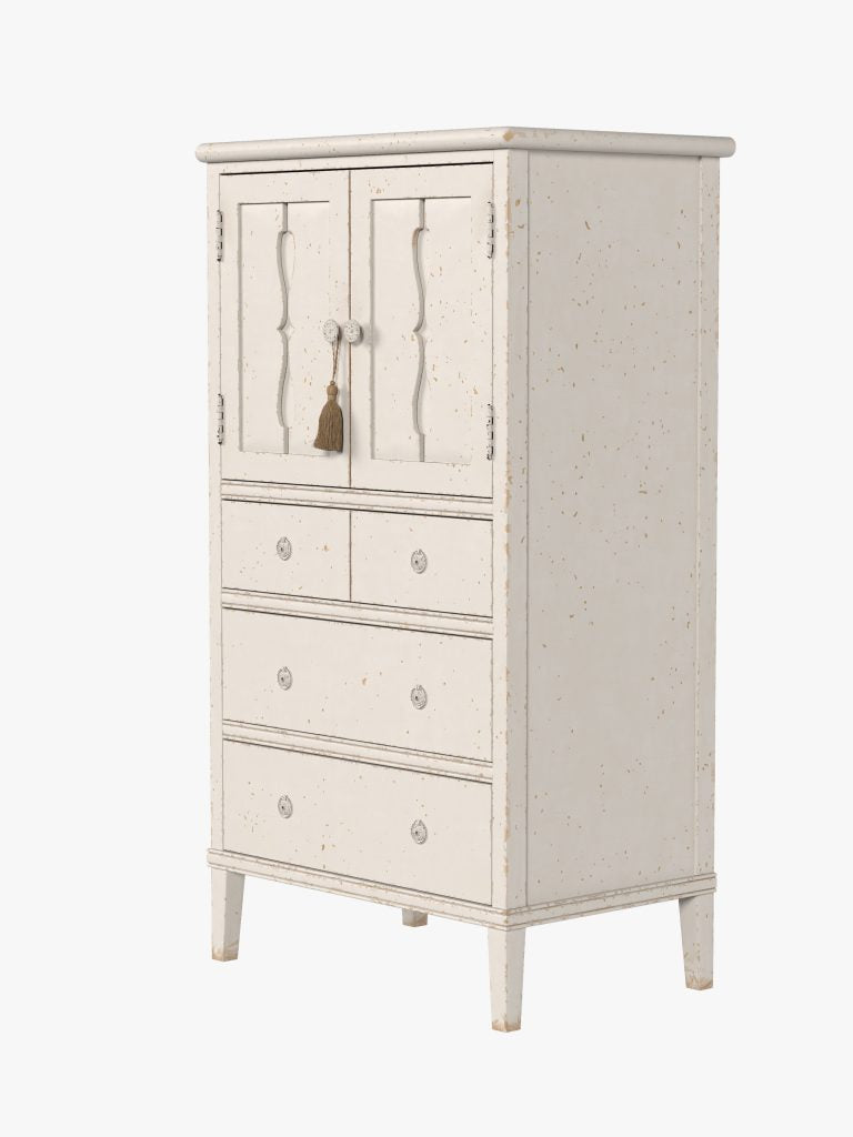Laura Ashley 2 door 4 drawer antique white french inspired bedroom cabinet 