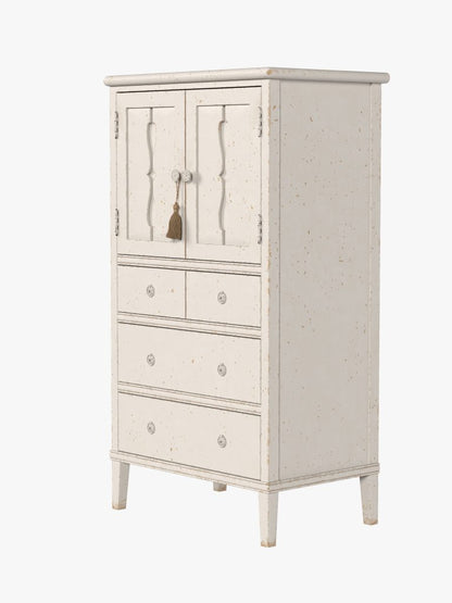 Laura Ashley 2 door 4 drawer antique white french inspired bedroom cabinet 
