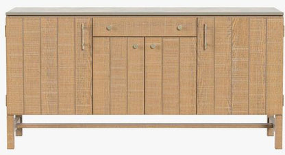 Laura Ashley Braystone solid oak 4 door 1 drawer sideboard with white washed effect finish