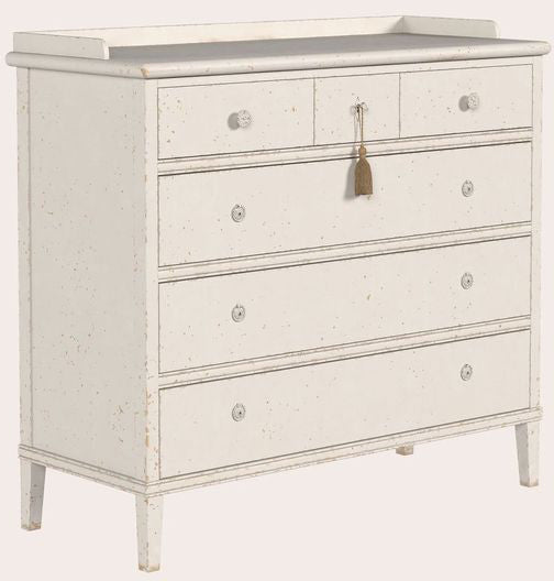 The Laura Ashley 6 drawer chest from the Annaside bedroom collection features 3 spacious drawers and 3 smaller top drawers