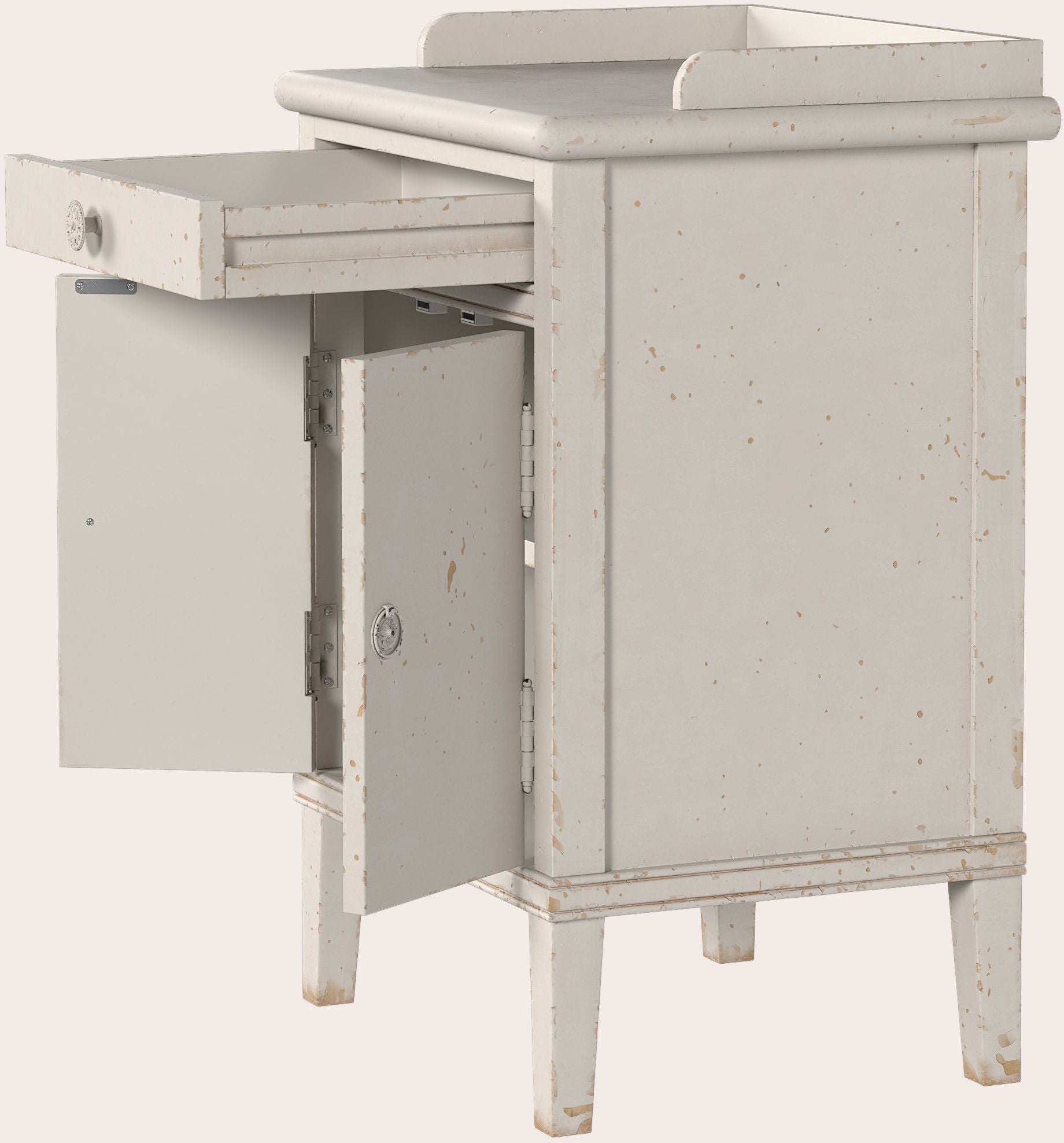 This Laura Ashley bedside cabinet from the Annaside collection features 1 drawer and 2 doors opening to inside shelving 