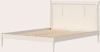 The Laura Ashley Annaside King Size 5ft Bed is a vintage inspired light cream colour with delicate detailing to the headboard 