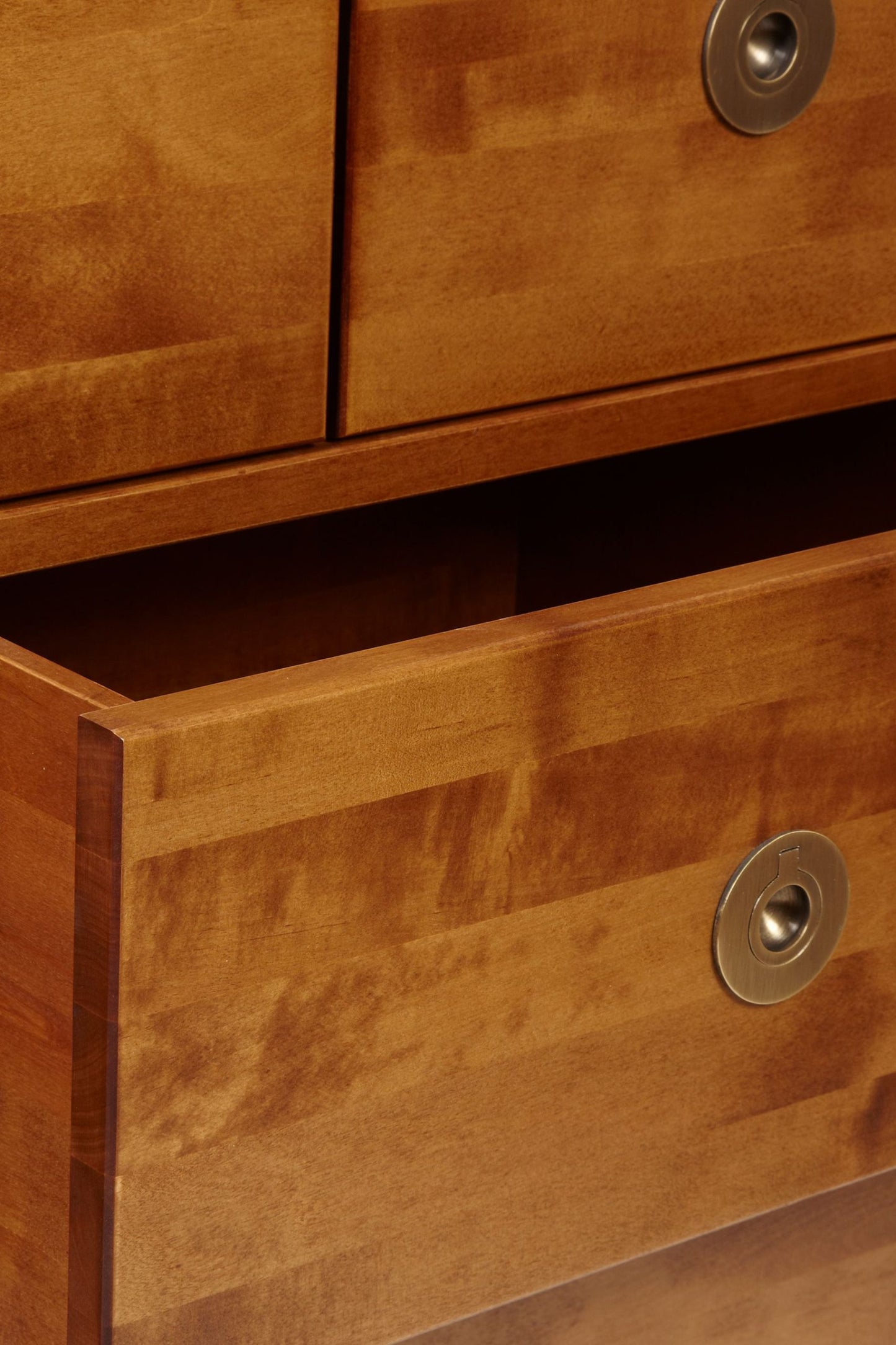 Laura Ashley Balmoral 3 over 4 Drawer Chest in Honey coloured birch wood with distinctive brass fittings