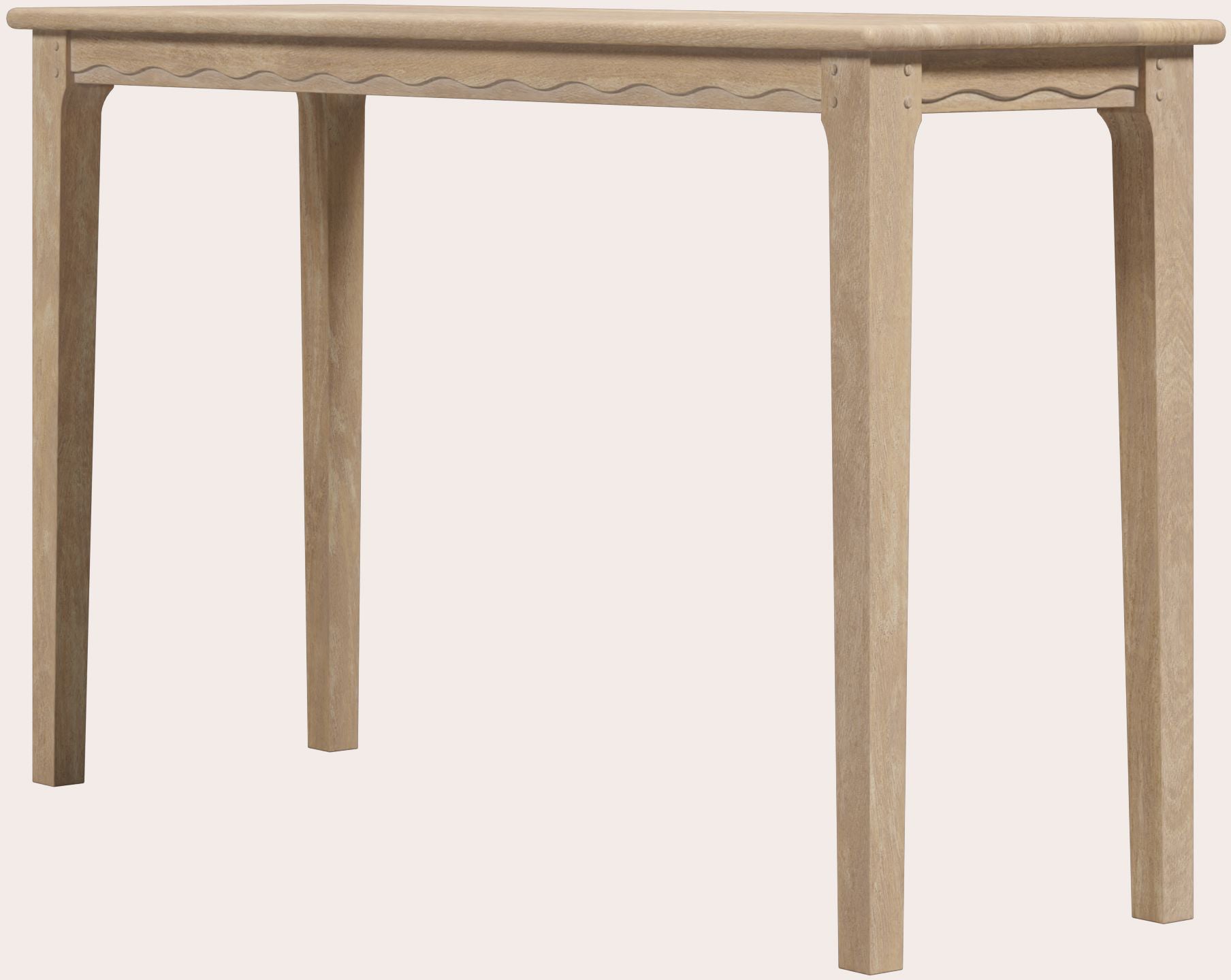 Laura Ashley Calford home office desk crafted from solid oak in a white-washed finish, Shaker-inspired design with elegant scallop edge detailing