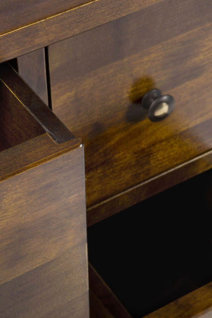 Laura Ashley Garrat Chestnut 1 Door 6 Drawer Sideboard crafted from solid birch wood with metal handles