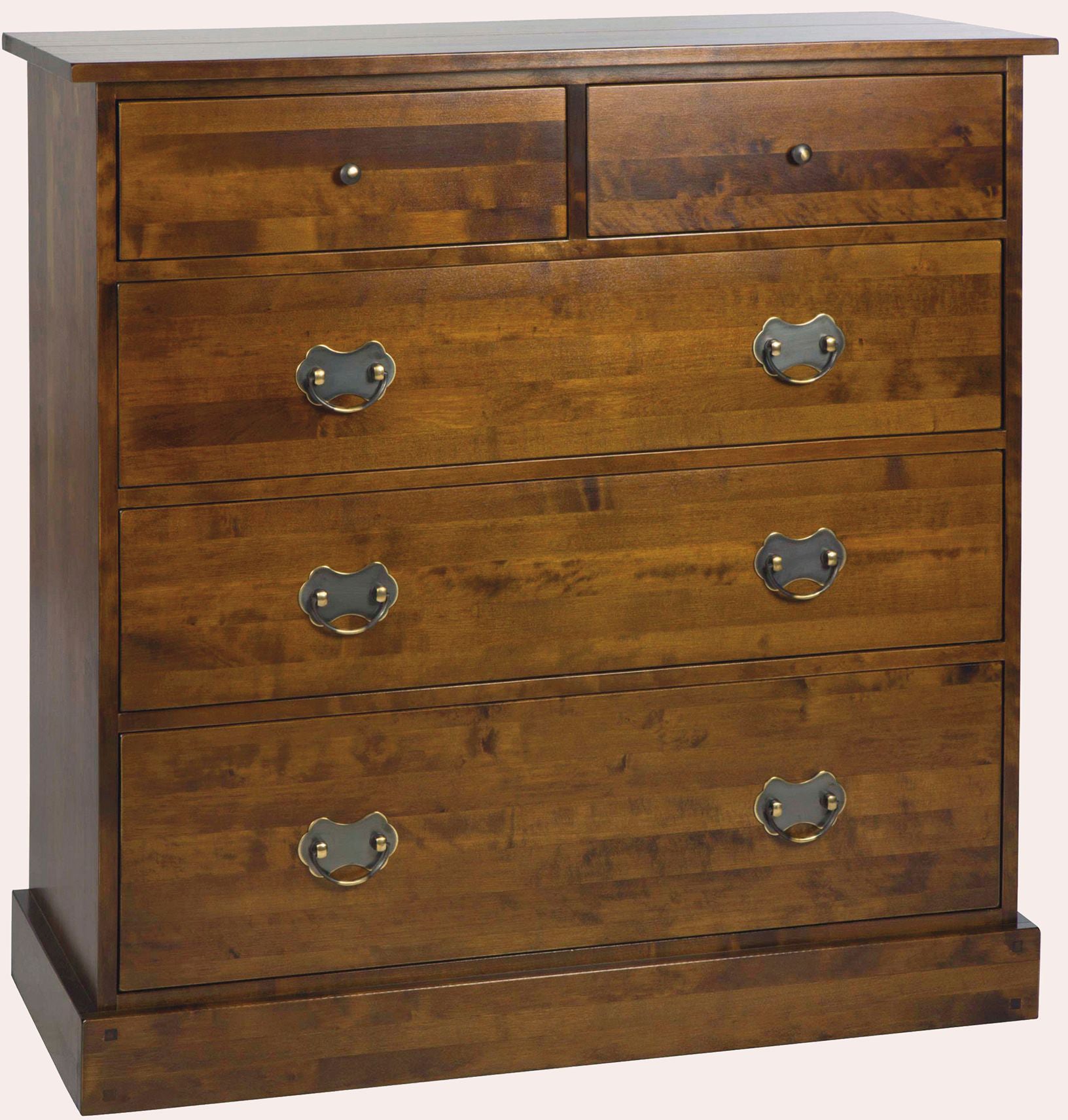 Laura Ashley Garrat 5 Drawer Chest features 2 top drawers with metal knobs and 3 larger drawers with antique style metal drop handles