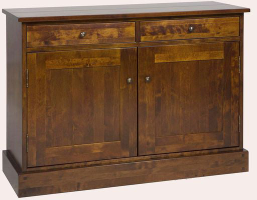 Laura Ashley Garrat Chestnut 2 Door 2 Drawer Sideboard crafted from solid birch wood with metal handles and internal shelf space