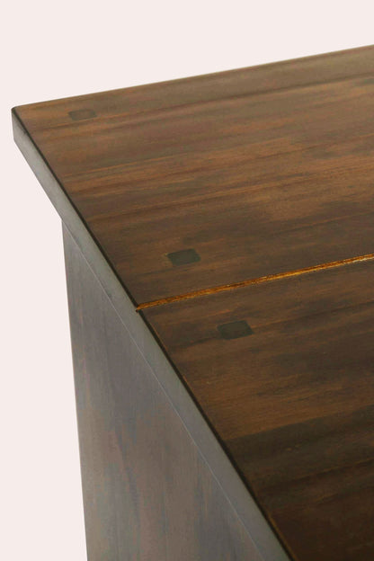Laura Ashley Garrat 3 Drawer Chest crafted from solid birch wood in a deep chestnut finish