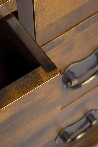 Laura Ashley Garrat Chestnut 4+4 Drawer Chest crafted from solid birch wood features 8 drawers with metal handles