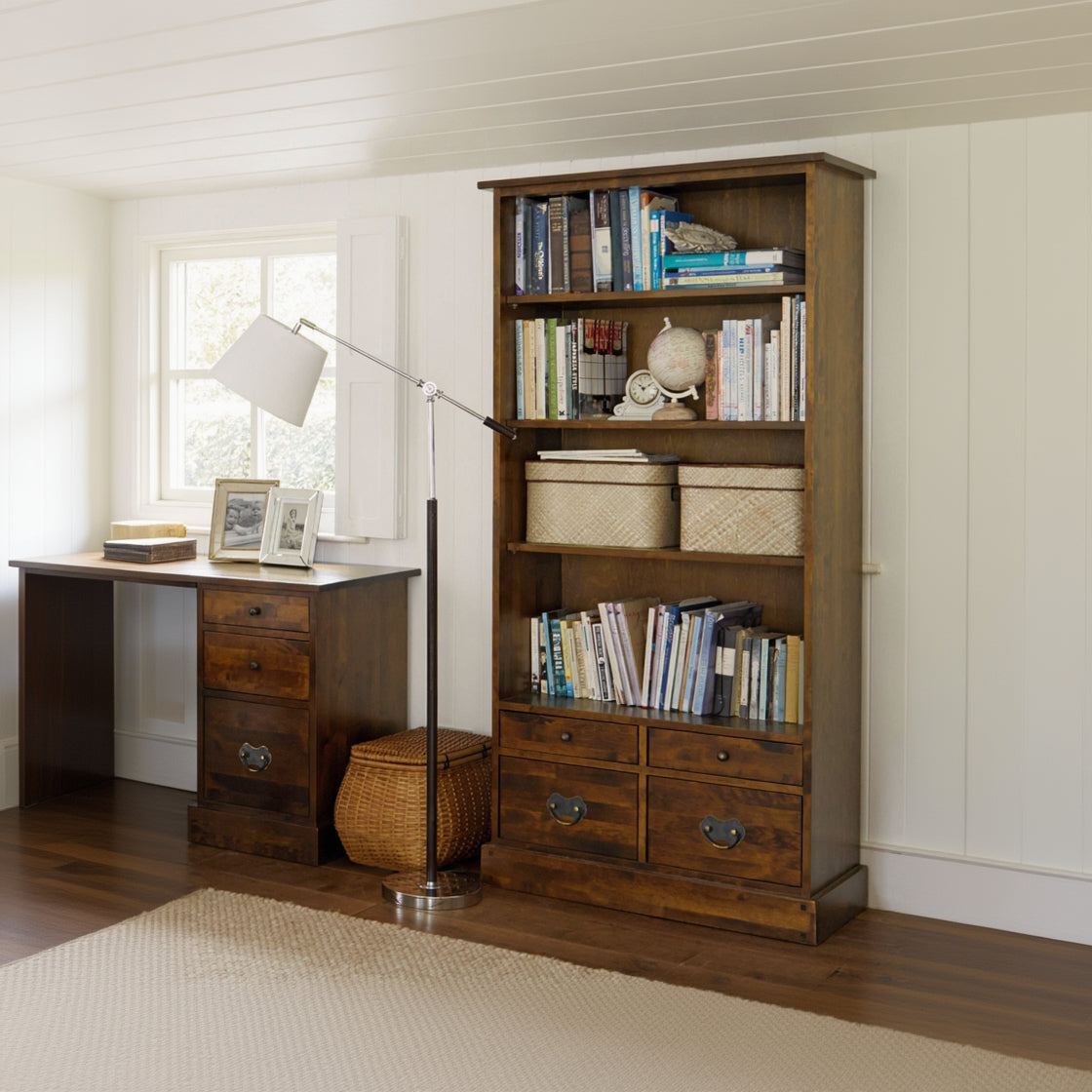Laura Ashley Garrat Chestnut 4 Drawer Single Bookcase with 4 spacious shelves and 4 lower storage drawers