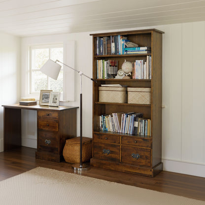 Laura Ashley Garrat Chestnut 4 Drawer Single Bookcase with 4 spacious shelves and 4 lower storage drawers