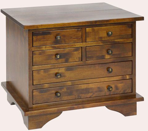 Laura Ashley Garrat Chestnut 6 Drawer Lamp Table features 4 smaller drawers and 2 wider bottom drawers