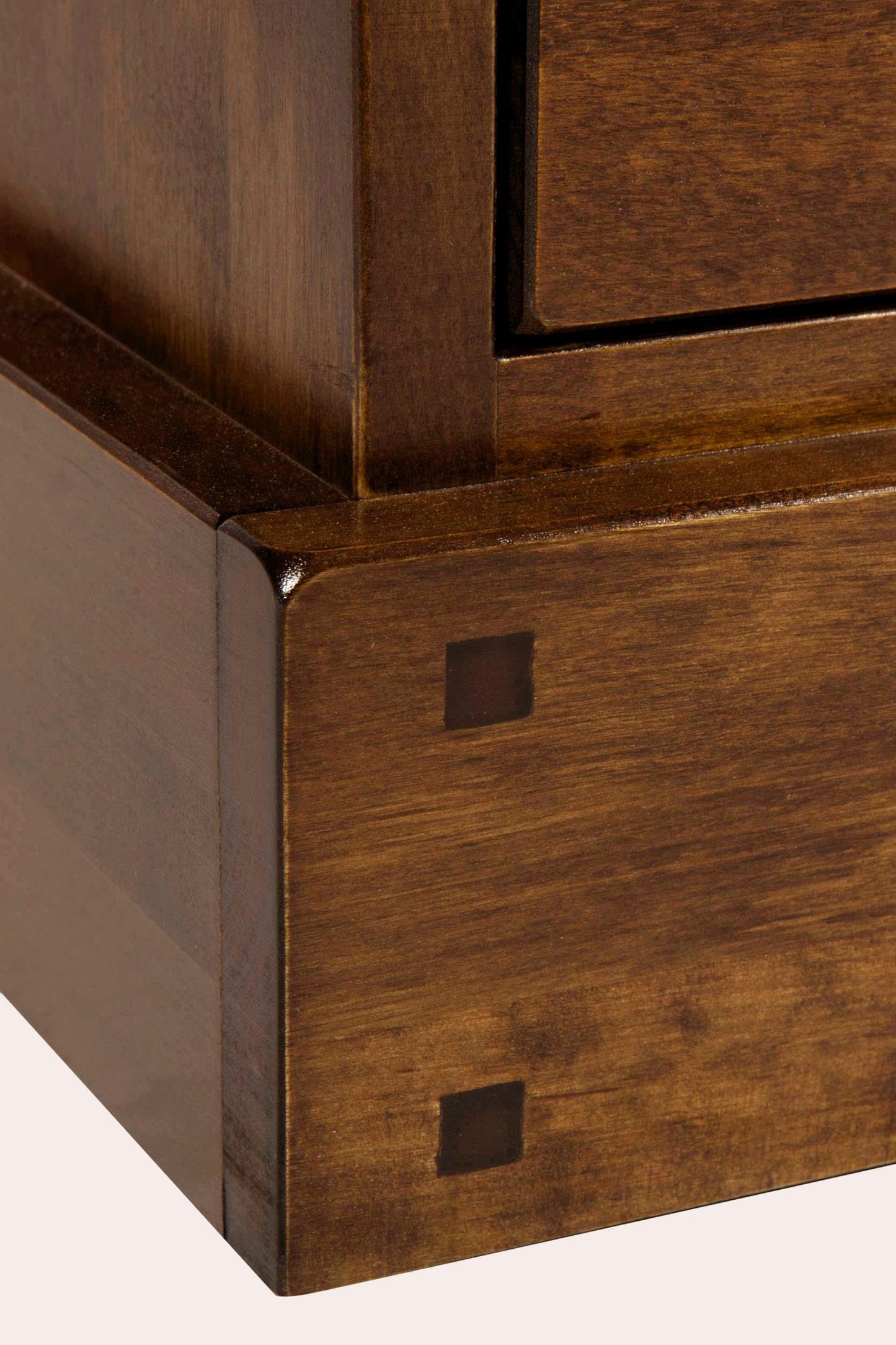 Laura Ashley Garrat traditional chestnut finish wooden corner TV cabinet designed to maximise space in compact rooms
