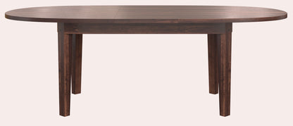 Laura Ashley Garrat oval extending dining table in chestnut finish with solid wood construction and traditional styling.