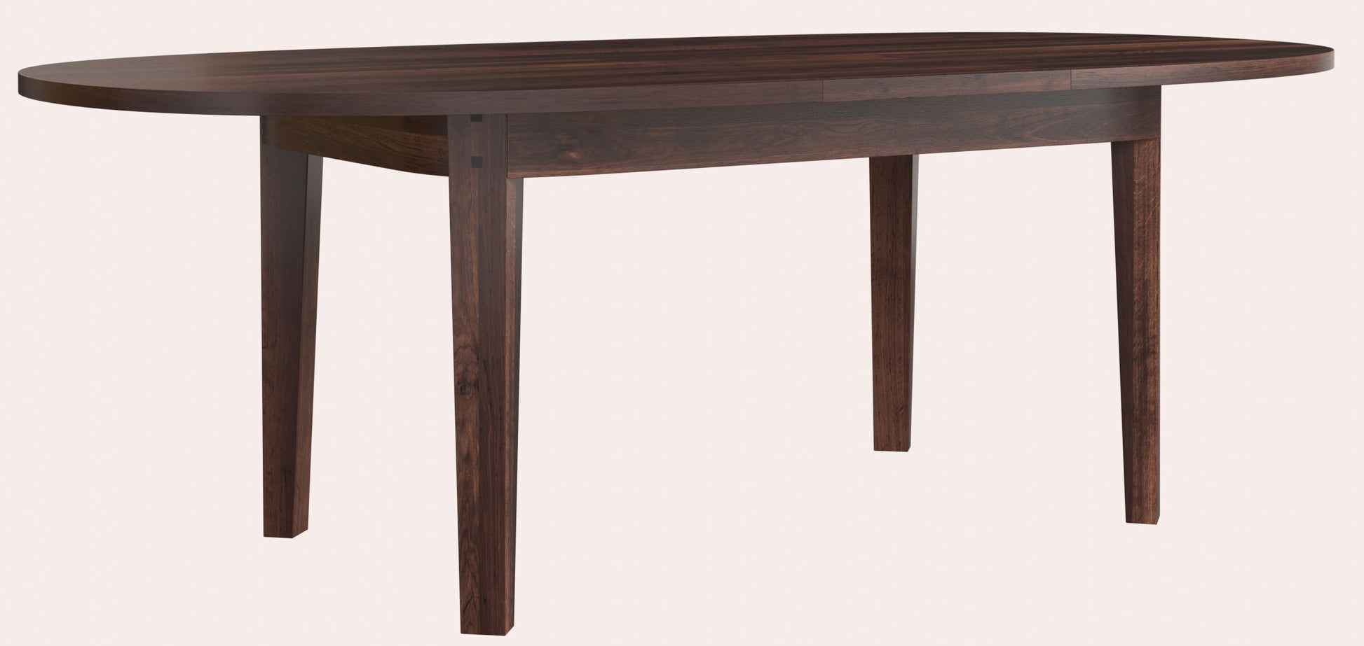 Garrat chestnut oval dining table from Laura Ashley featuring an extendable top and deep chestnut wood tones.
