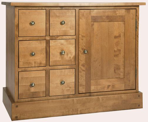 Laura Ashley Garrat sideboard crafted from solid birch wood with honey coloured finish features a 1 Door cupboard and 6 Drawers with metal knobs