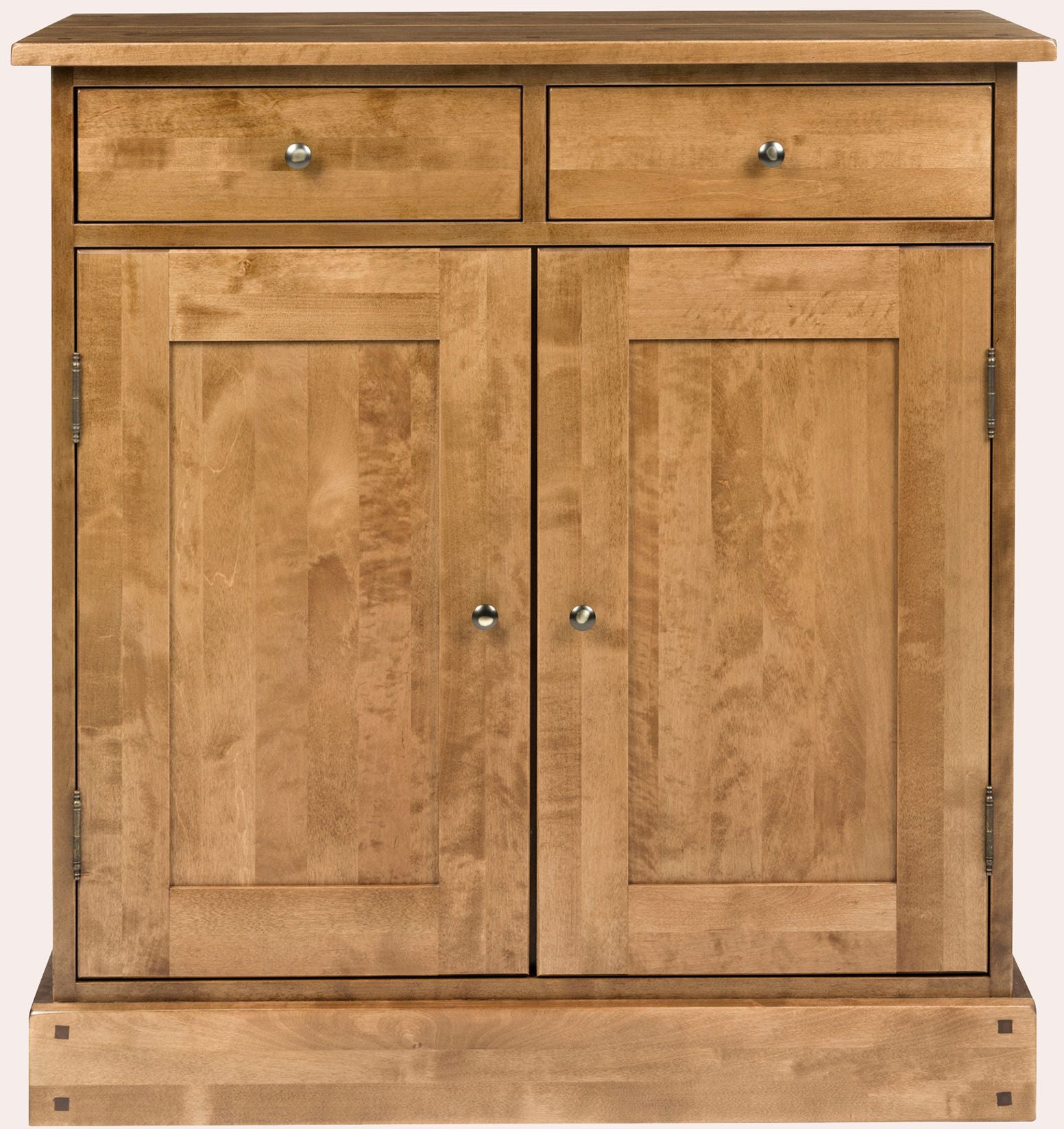 Laura Ashley Garrat Honey 2 Door 2 Drawer Narrow Sideboard with two top drawers and two cupboard doors with metal handles