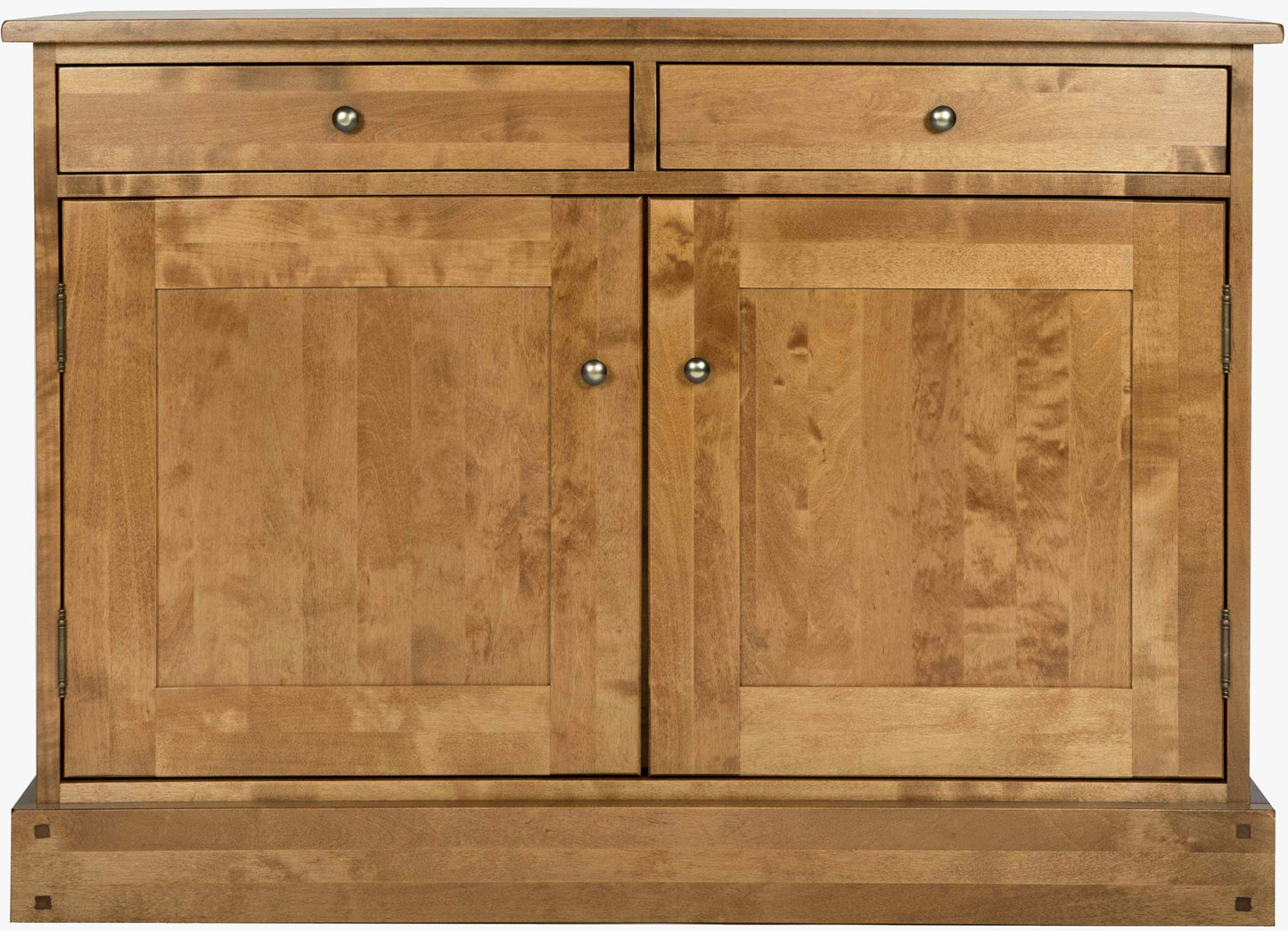 Laura Ashley Garrat Honey 2 Door 2 Drawer Sideboard features 2 top drawers and 2 cupboard drawers with internal shelves for storage and metal handles