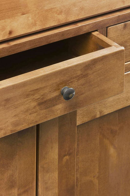 Laura Ashley Garrat Honey 2 Door 3 Drawer Bureau crafted from birch wood with storage drawers and cupboard space and metal knobs