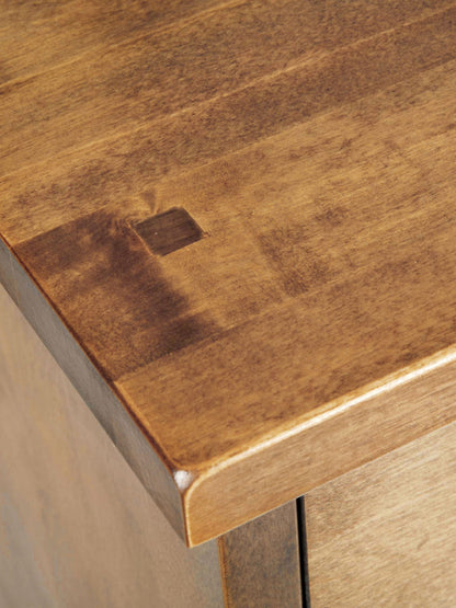 Laura Ashley Garrat Honey 2 Drawer Side Table traditionally crafted from solid birch wood in a warm honey finish