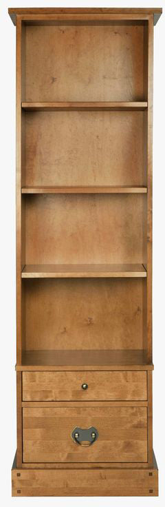 Laura Ashley Single Bookcase with four shelves and two lower drawers with metal handles, from the Garrat Honey collection