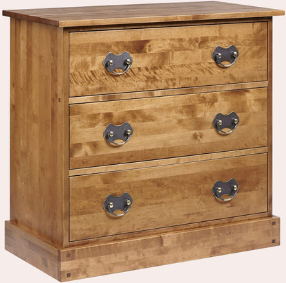 Laura Ashley Garrat Honey 3 Drawer Chest crafter from solid birch wood with a warm honey finish, has 3 drawers with metal drop handles.