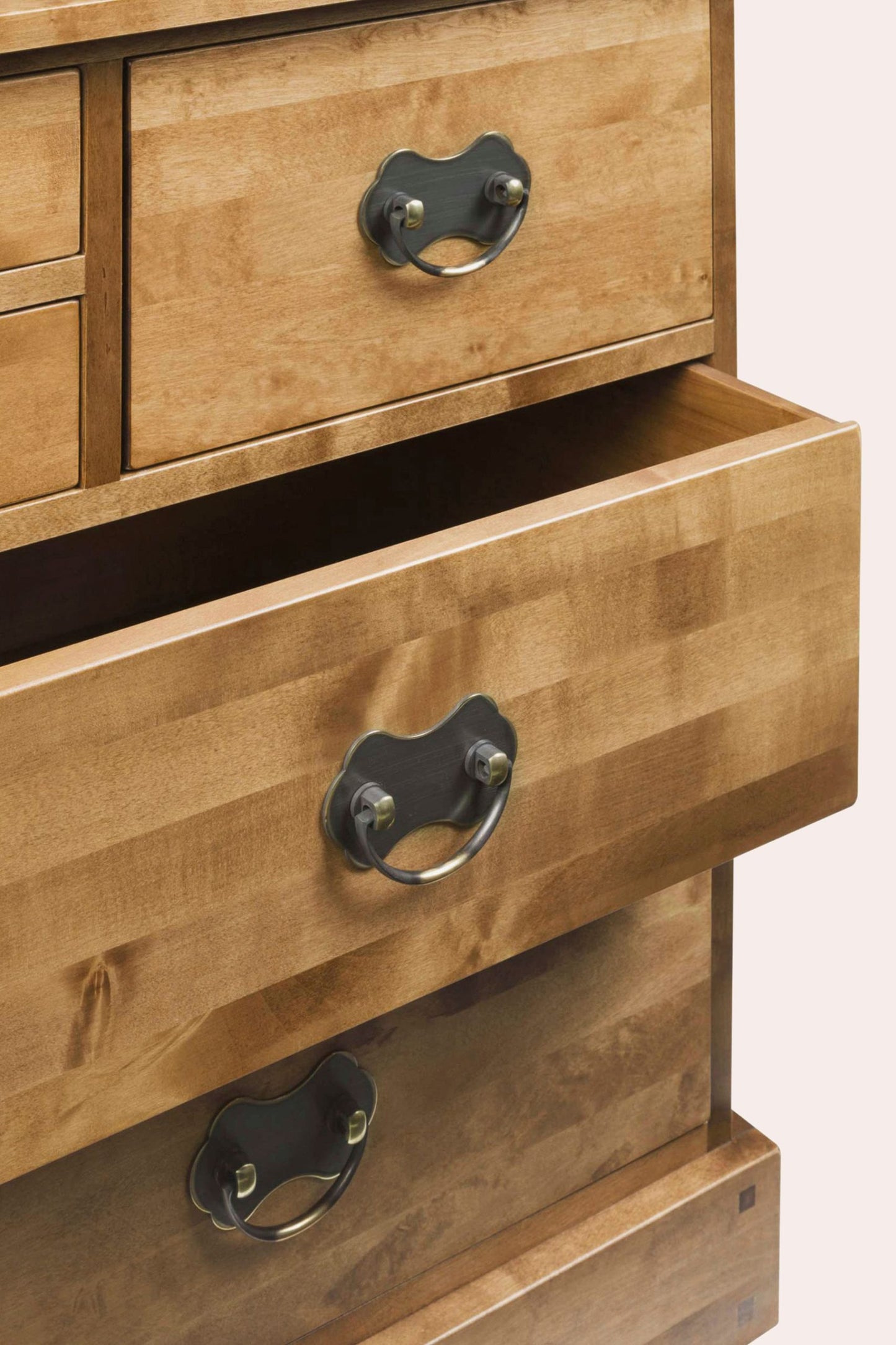 Laura Ashley Garrat Honey 4+4 Drawer Chest crafted from solid birch wood with antique style metal handles