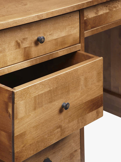 Laura Ashley Garrat Honey 7 Drawer Desk features traditional craftmanship with solid wood drawers