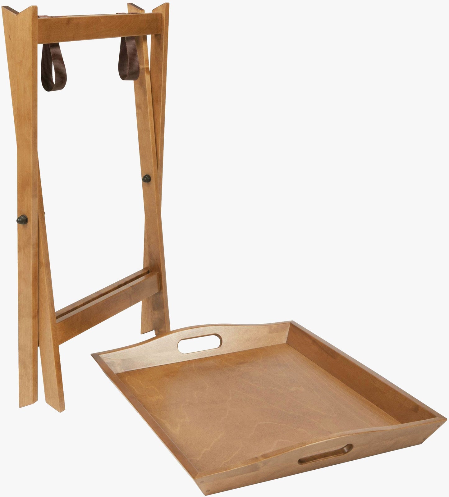 Laura Ashley Garrat Honey Butlers Tray Table made from solid birch wood has a detachable tray table top and foldable legs