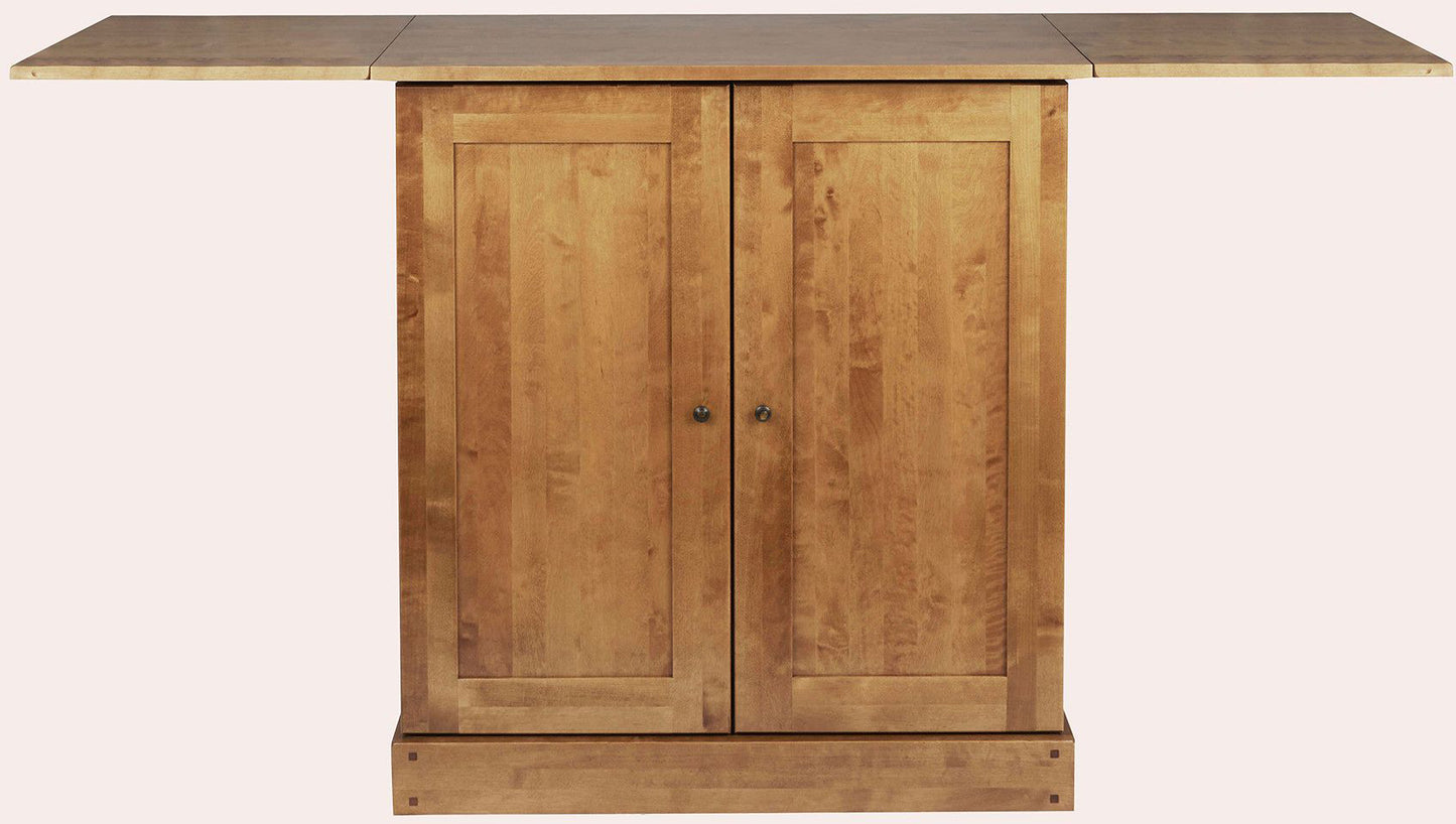 Laura Ashley Garrat Honey wooden bar cabinet with drop-leaf top creating extra serving space and organised interior compartments behind the double doors