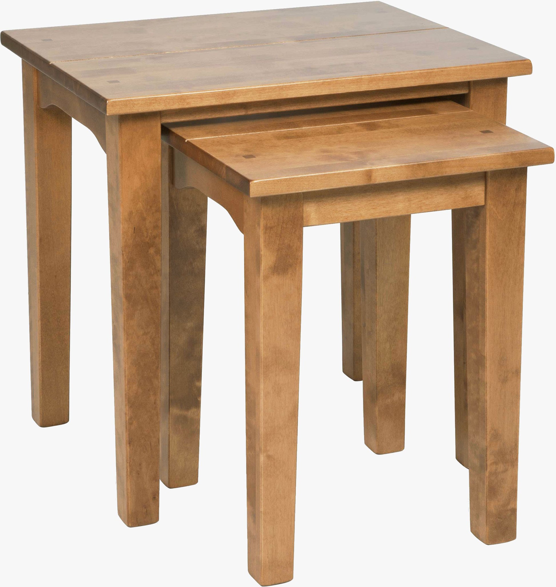 Laura Ashley Garrat Honey Nest of 2 Tables with smooth rectangular table tops and solid wood legs
