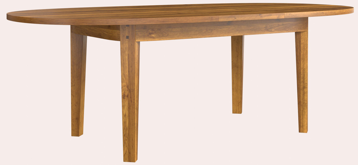 Laura Ashley Garrat honey oval dining table with extendable leaf, warm wood grain and elegant traditional detailing.