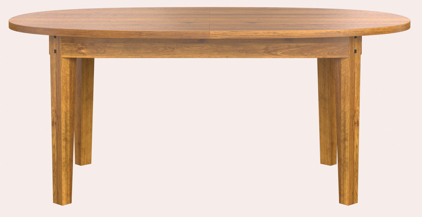 Garrat honey oval dining table from Laura Ashley featuring an extendable top and warm antique wood tones.