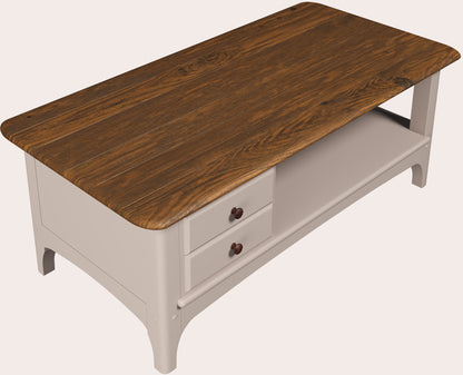The Laura Ashley Hapton Coffee table with 2 drawers and open shelf