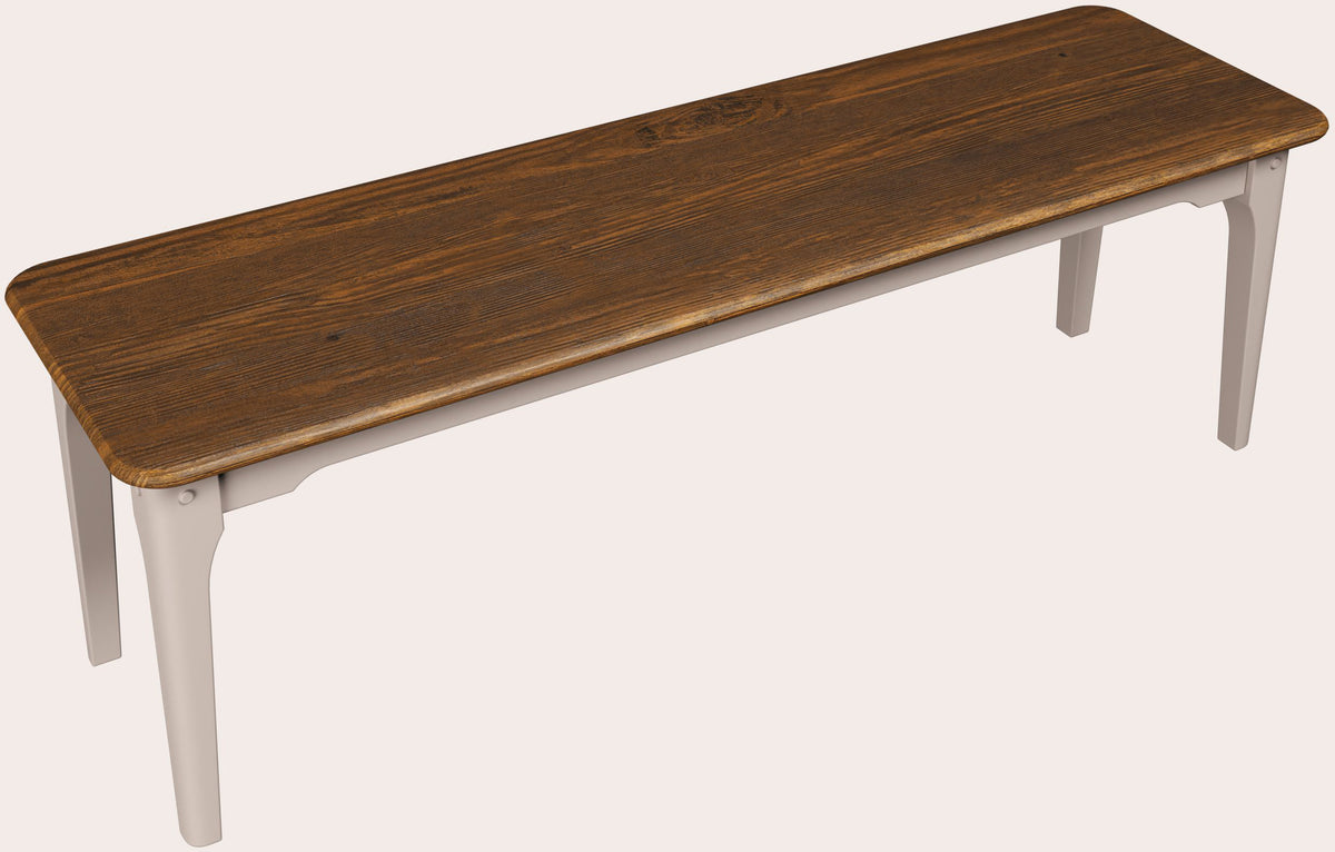 The Laura Ashley Hapton dining bench seats up to 3 people and has a stylish dark wood seat and soft truffle coloured legs