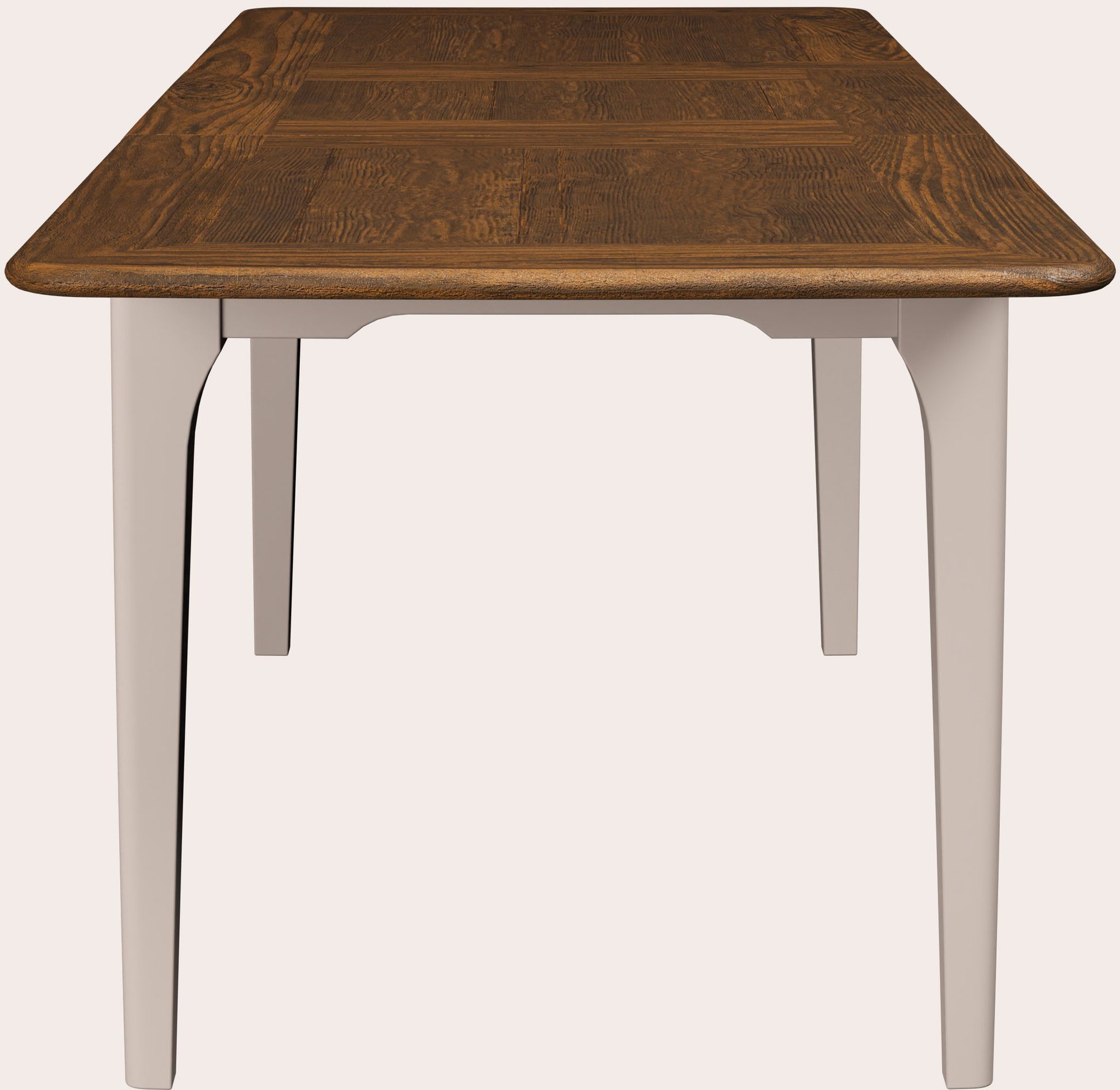 Laura Ashley extendable dining table from the Hapton range with dark wood top and soft truffle coloured legs